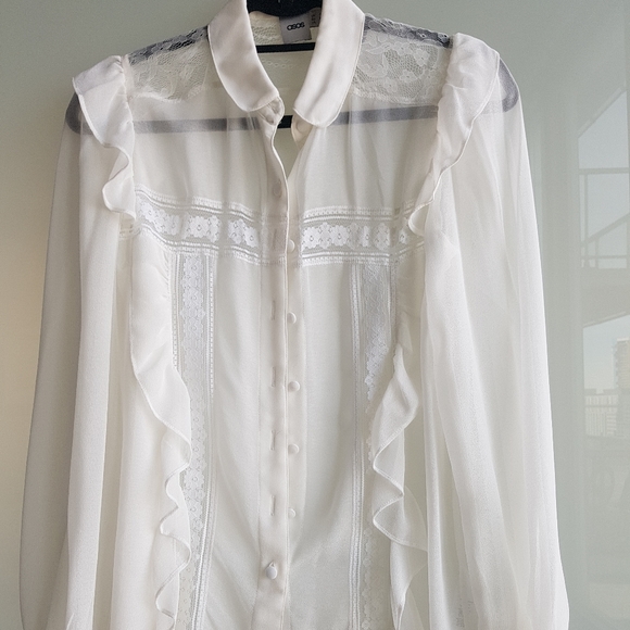 ASOS lace and frill blouse
